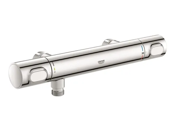 GROHE Grohtherm 500 termostatarmatur med 1/2 avgang ned - leveres eksklusiv overgangsstykker og rosetter