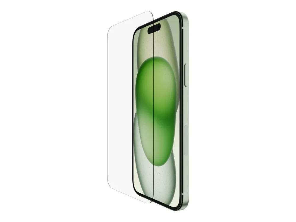 Belkin ScreenForce - Skjermbeskyttelse for mobiltelefon - herdet glass, behandlet - glass - for Apple iPhone 15 Plus
