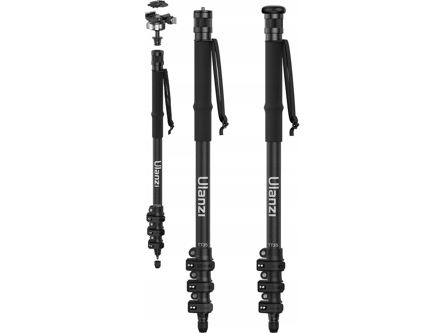 Ulanzi profesjonell monopod 130 cm + hode for DSLR-kamera/telefon T069