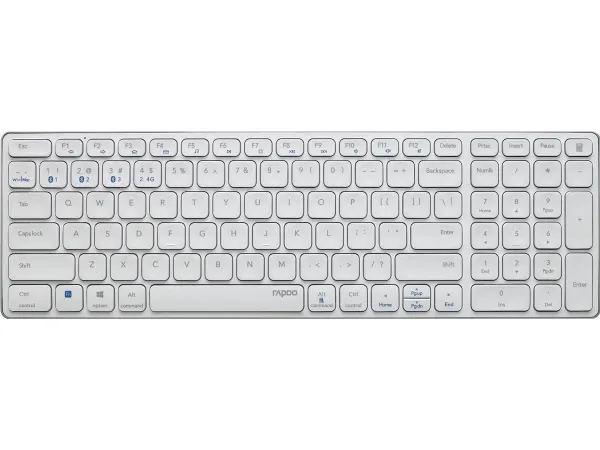 Rapoo RAPOO Keyboard MULTIMODE E9700M BLADE WIRELESS KEYBOARD, 2.4GHz/BT 5.0/BT 3.0 WHITE