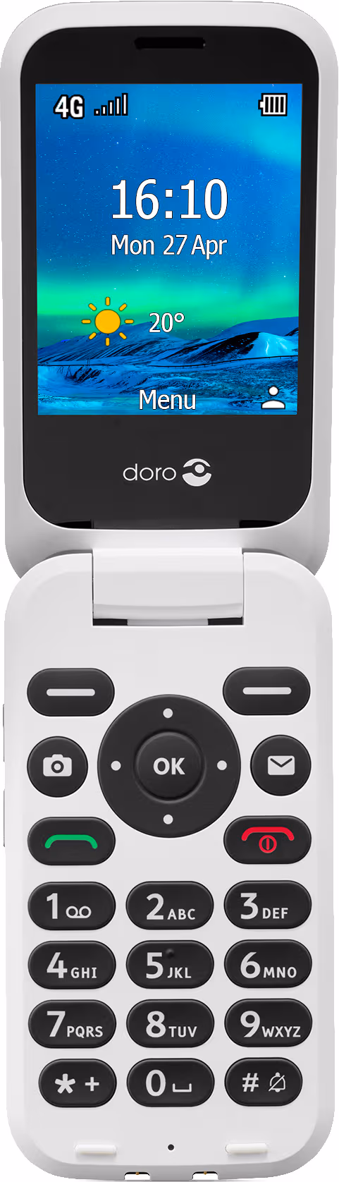 Doro 6821 mobiltelefon (sort/hvit)