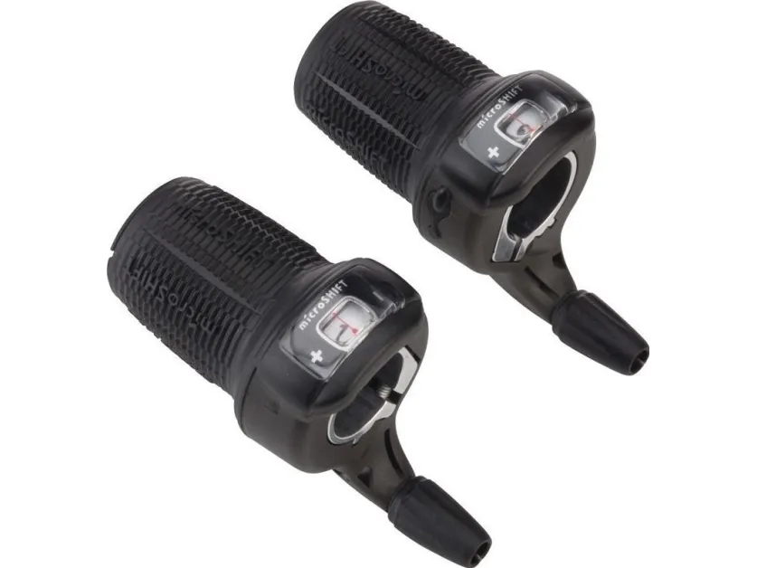 Microshift girspaker MICROSHIFT, Pro, 8-delt (3x8), kompatibel med Shimano, twist shifter, optisk girindikator (ny)