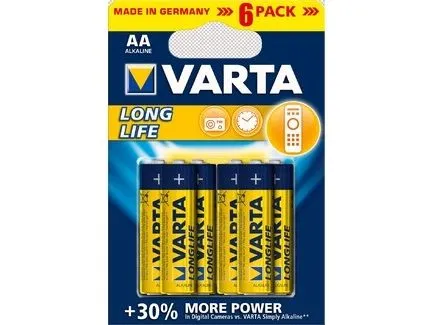 Varta 4106, Engangsbatteri, AA, Alkalinsk, 1,5 V, 6 stykker, Blå, Gult