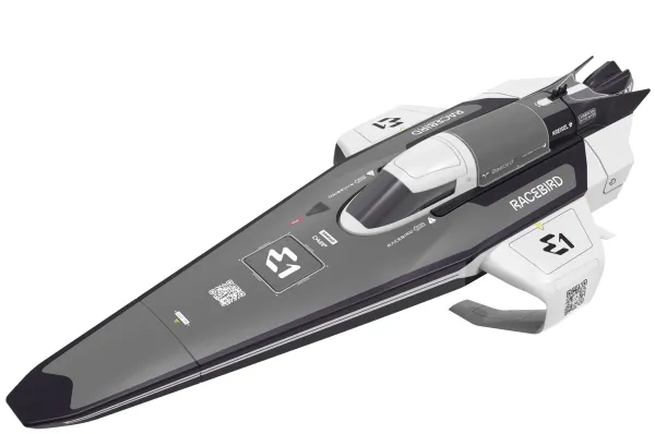 E1 RaceBird Lite RC Hydrofoil Fjernstyret Båd 2.4GHz RTR, Hvid