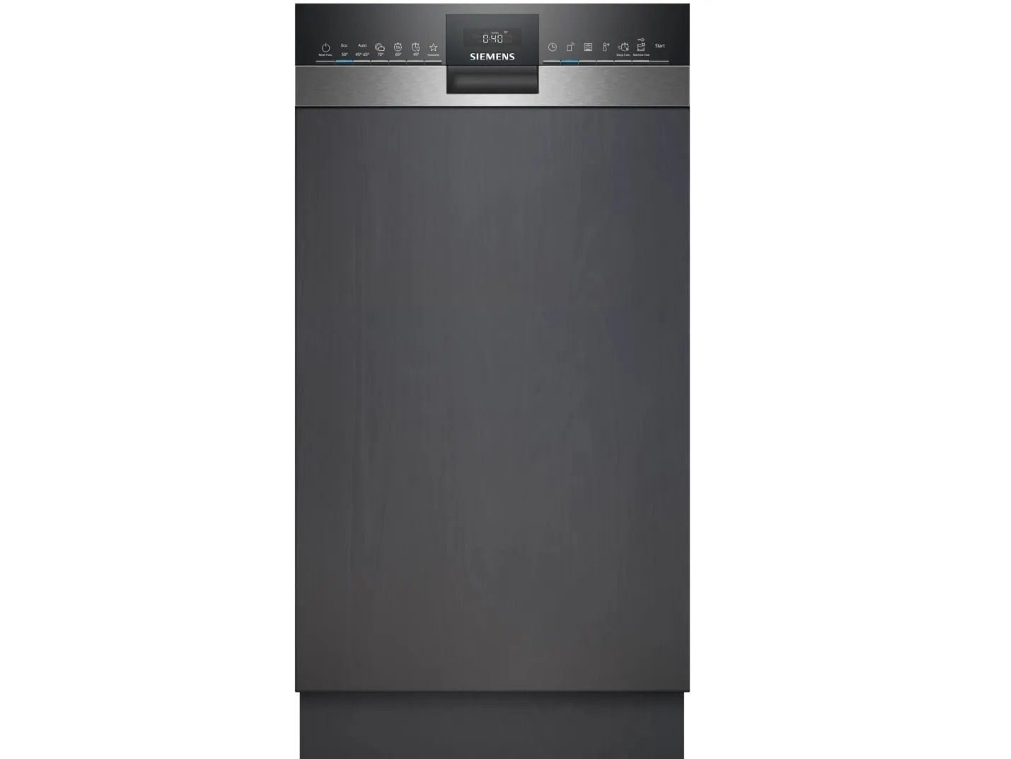 Siemens iQ300 SR53HS74KE, Halvveis innebygget, Slimline (45 cm), Svart, Rustfritt stål, Berøringskontroll, 1,75 m, 1,65 m