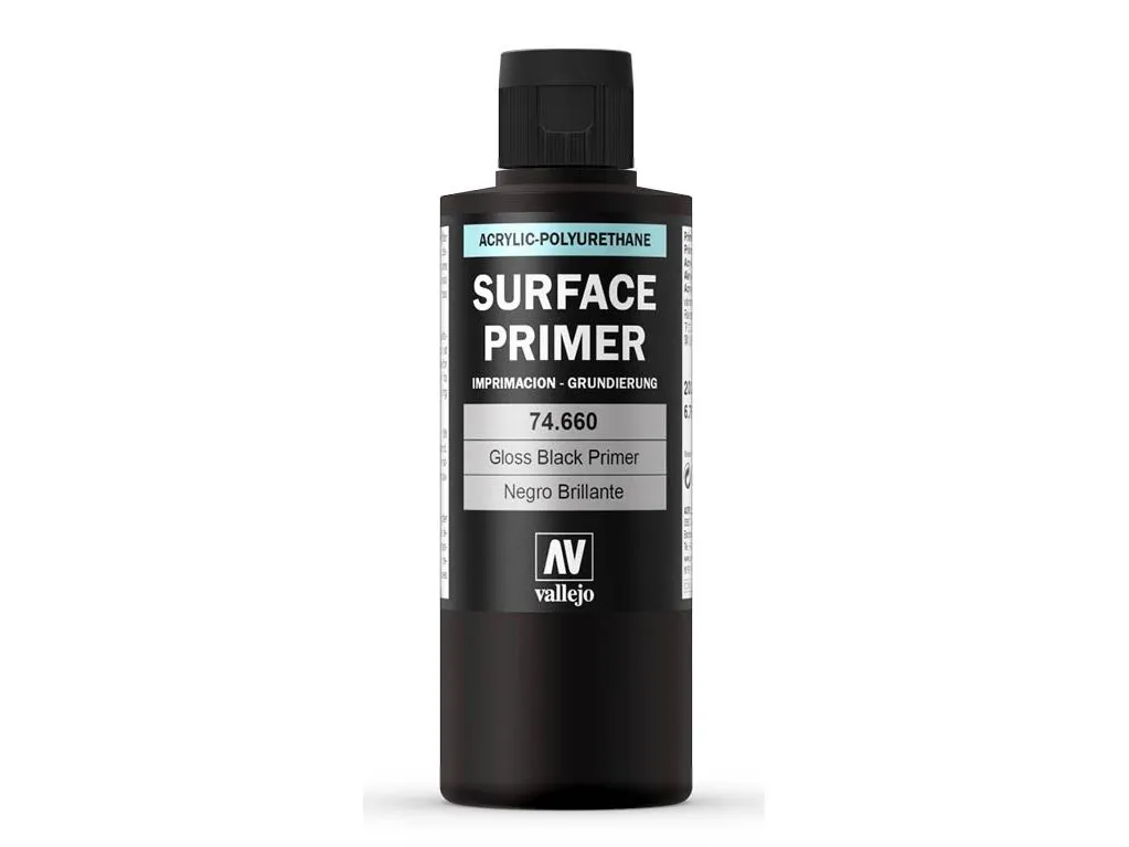 Vallejo 74.660, Grunning, Metall, Polyvinylklorid (PVC), Tre, Ferdigmikset, Sort, Glossy, 200 l