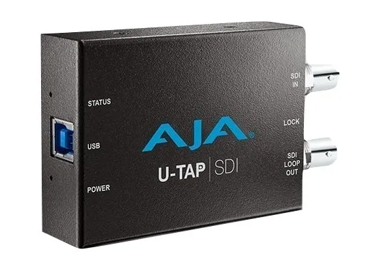AJA U-TAP SDI, USB 3.2 Gen 1 (3.1 Gen 1), 1920 x 1080 piksler, strøm, status, 240p,360p,480p,525i,540p,576p,625i,720p,1080i,1080p, 48 kHz, 24 Kbit/s