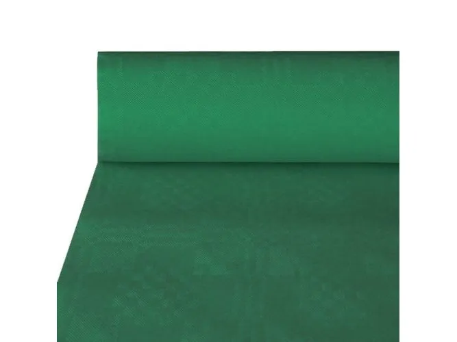 PAPSTAR damask bordduk (B)1,0 x (L)50 m, mørkegrønn papper med damaskmønster, tykkelse 42 g/m² - 1 stk (12572)