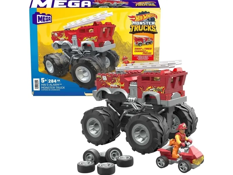 Mattel Mega Construx Hot Wheels 5 Alarm Monster Truck & Fire Engine