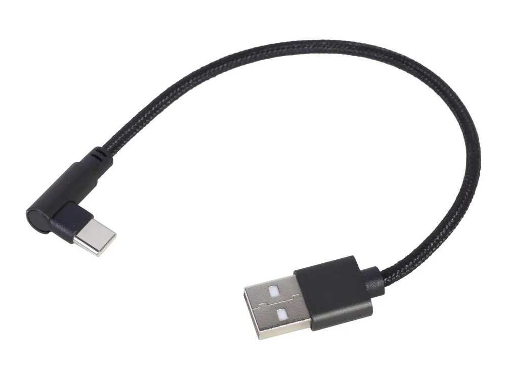 Cablexpert - USB-kabel - USB-C (hann) vinklet til USB (hann) - USB 2.0 - 2.1 A - 20 cm - svart