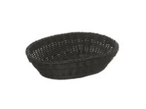 Brødkurv 32x23x7 cm Oval Kraftig flet PP Sort