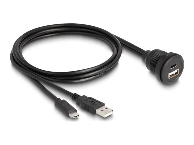 Delock - USB-kabel - USB, USB-C (hann) til USB, USB-C (hunn) - 1 m - up to 480 Mbps - svart