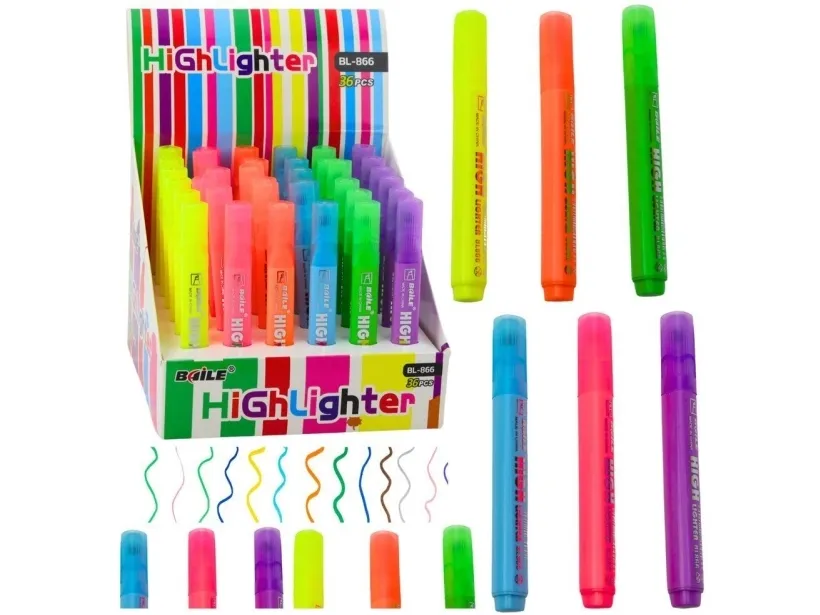 Highlighter neonpenn for notater, skolekontor