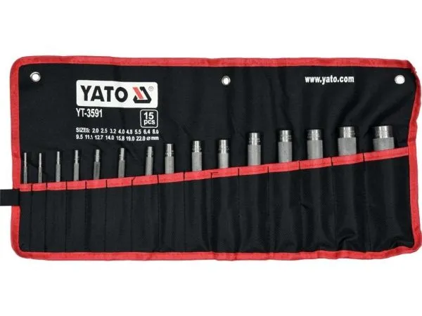 Sats med läderstansar 15 delar [YT-3591]