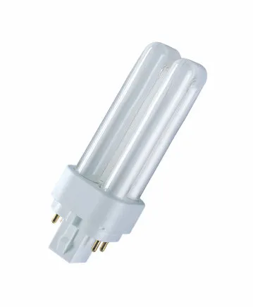 Osram Dulux D/E, 10 W, G24q-1, T11X2, 20000 timer, 600 lm, Varm hvit