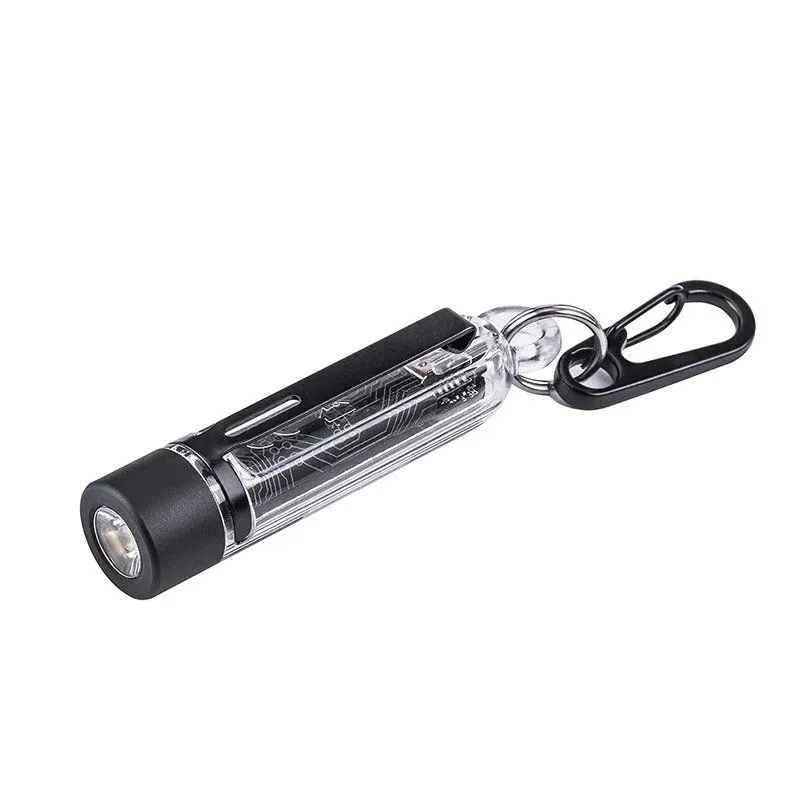 Nextorch lommelykt K40 300/700 lm 78 m 180 mAh USB-C oppladbar m. nøkkelring hvit/rød/blå/UV + strobelys