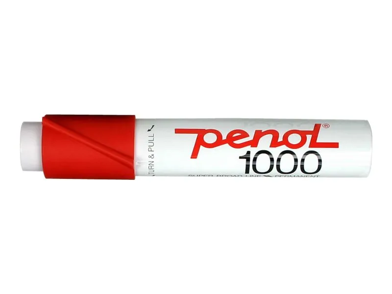 Penol 1000 - Markør - permanent - for glass, metall, plast - rød - hydrokarbonbasert blekk - 3-16 mm - ekstra bred