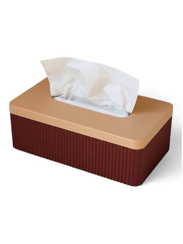 Simiu TISSIVA - Paper Dispenser - Square - Bordeaux Red/Beige - 25 x 14cm
