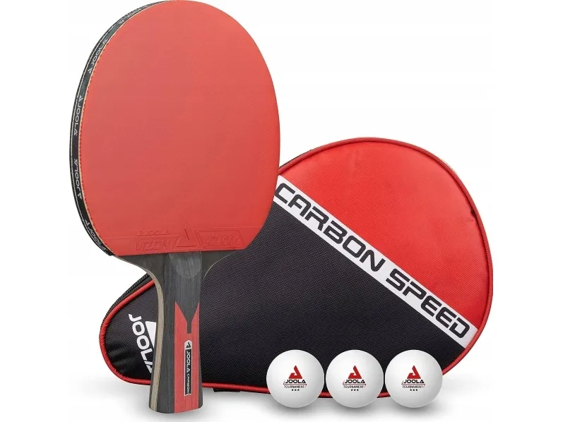 Joola sett med racket til bordtennis med etui og baller Carbon Speed
