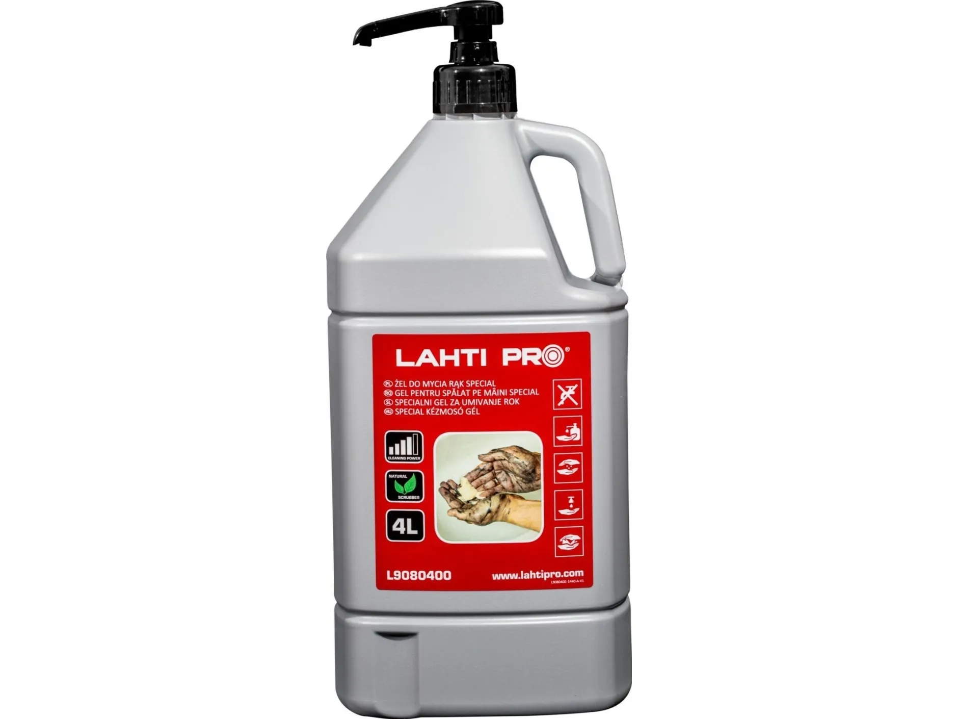 Lahti Pro Zel til håndvask/handrens, specialp401, 4 l