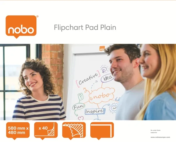Nobo B1 - Flippoverblokk - 700 x 1000 mm - 40 ark - vanlig (en pakke 5)