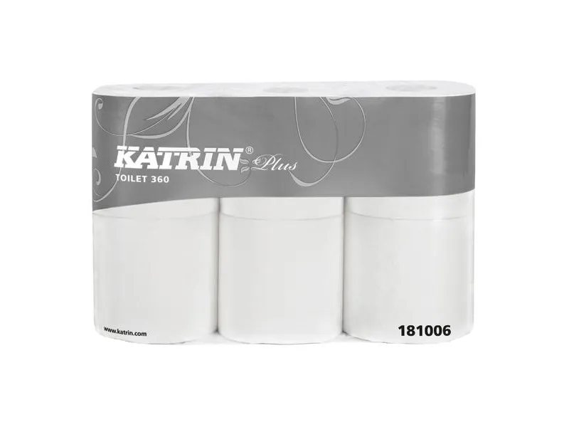 Toiletpapir, Katrin Plus, 2-lags, 360 ark, hvid, pakke med 42 stk