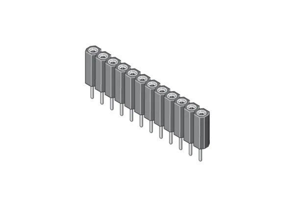 MPE-Garry 115-1-020-0-MTF-XS0, Pin-kontakt, Svart, Metallisk, Kopper, 260 °C, Rett, Hunkjønn