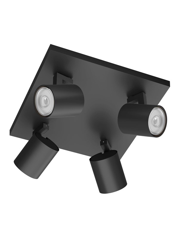 Philips Runner plate/spiral black 4x20W 230V