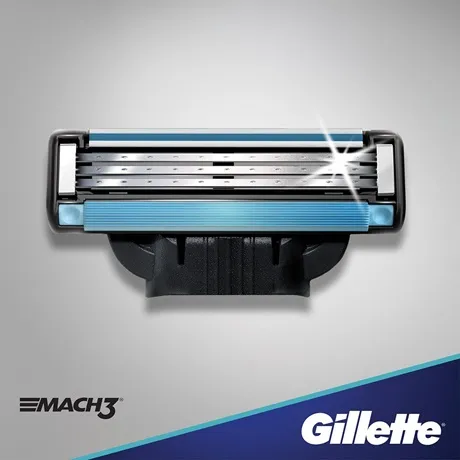 Gillette Mach3 4 Pack Blades Refill For A Smooth Shave