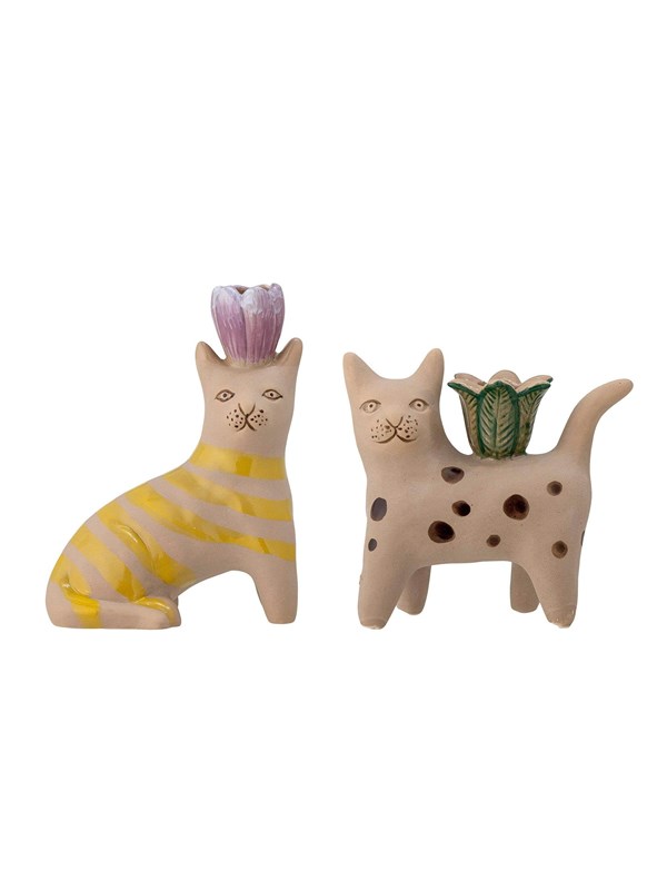 Bloomingville - Set of 2 - Mamie Cat Candlestick (82058194)