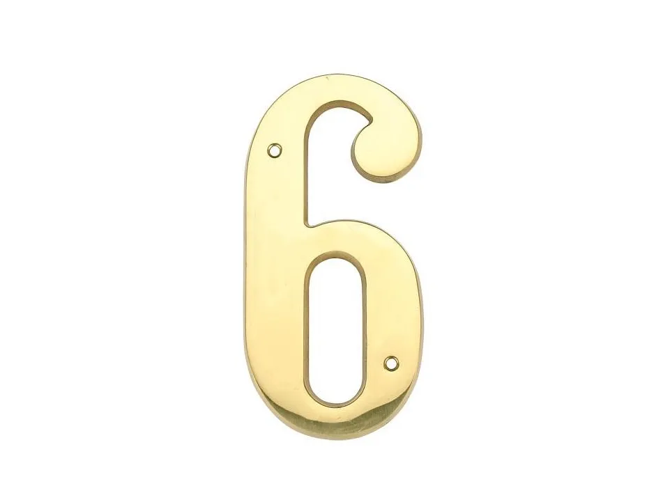 Husnummer i messing BRASS HOUSE NUMBER BP-6 145 mm messing