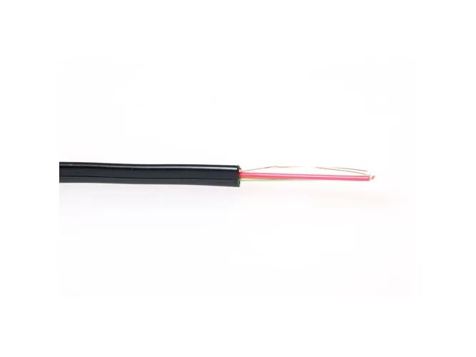 EFB NORDIC Telefonkabel flad, PVC 1x6xAWG26 sort, 100 m ring, kabeldiameter 6,8 x 2,35 mm - (100 meter)