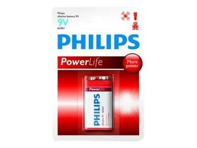 Philips Power Life 6LR61P1B - Batteri 9V - Alkalisk