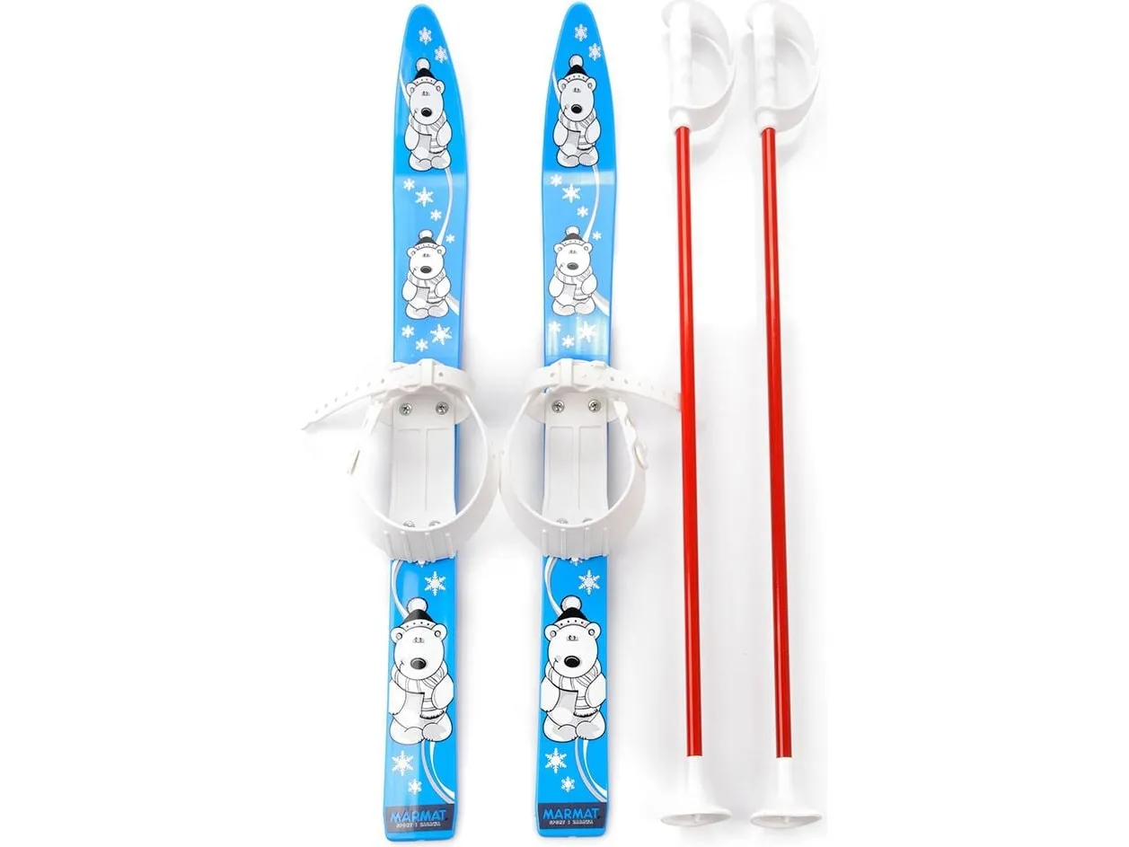 Marmat skistaver med ski 70 cm (M-T) (26011)