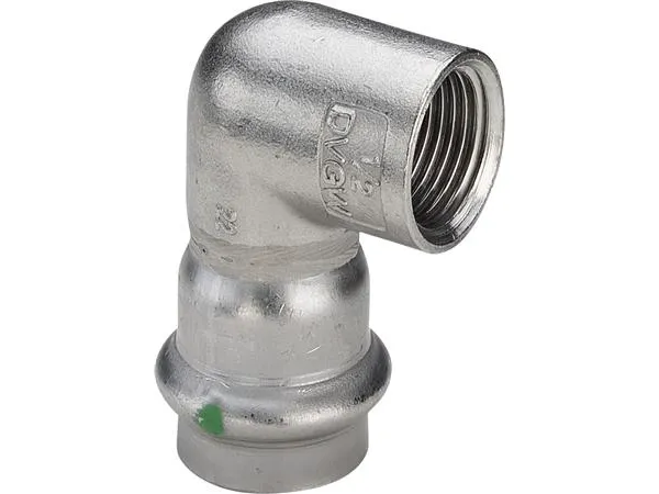 VIEGA Inox vinkel 90 grader ½x22mm Inox af rustfri stål muffe/muffe, SC-Contur