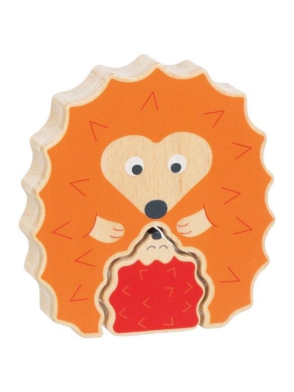 Goki Wooden Puzzle Standing Hedgehog 2 pcs. Tre