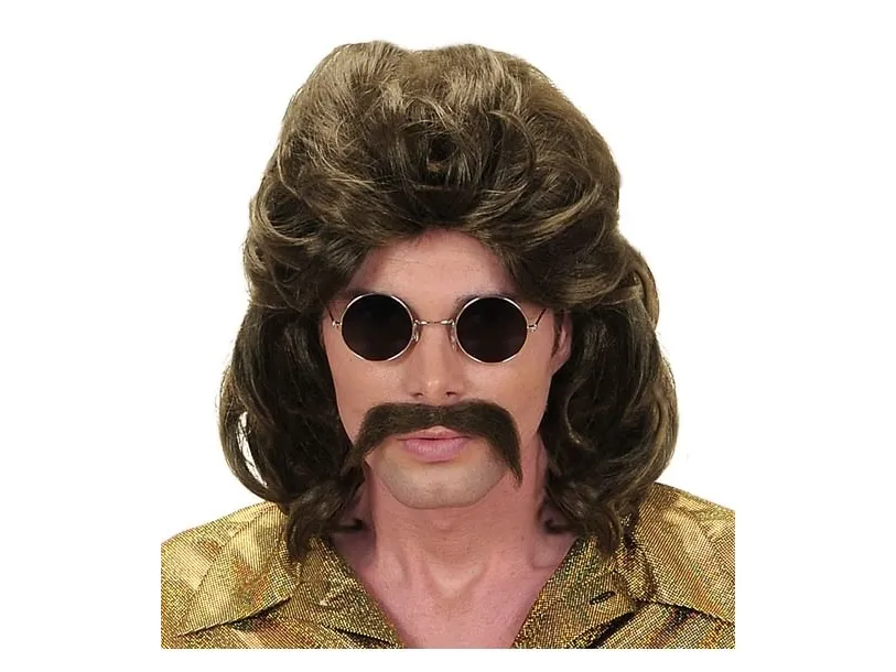 70er mand paryk, brun