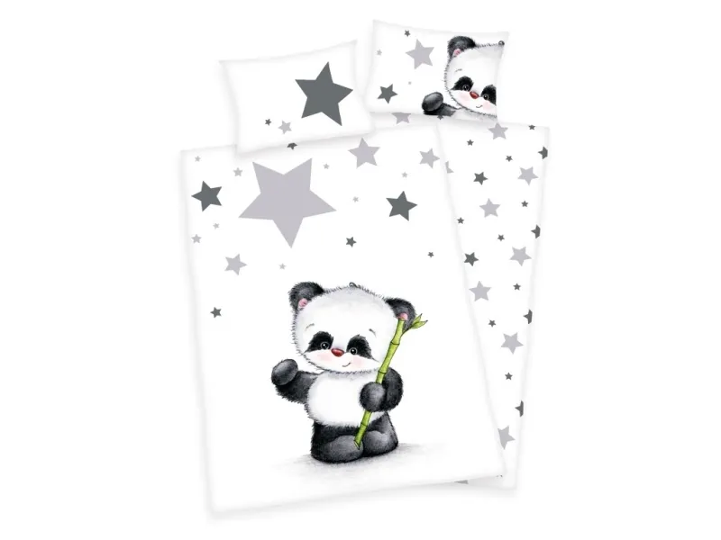 Panda Junior Sengetøj 100x135 cm - 100 procent bomuld