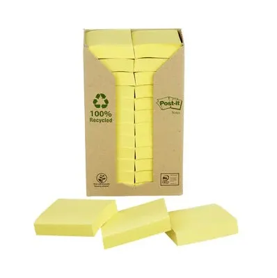Post-It 653-1T, Rektangel, Gult, 51 mm, 38 mm, 100 ark