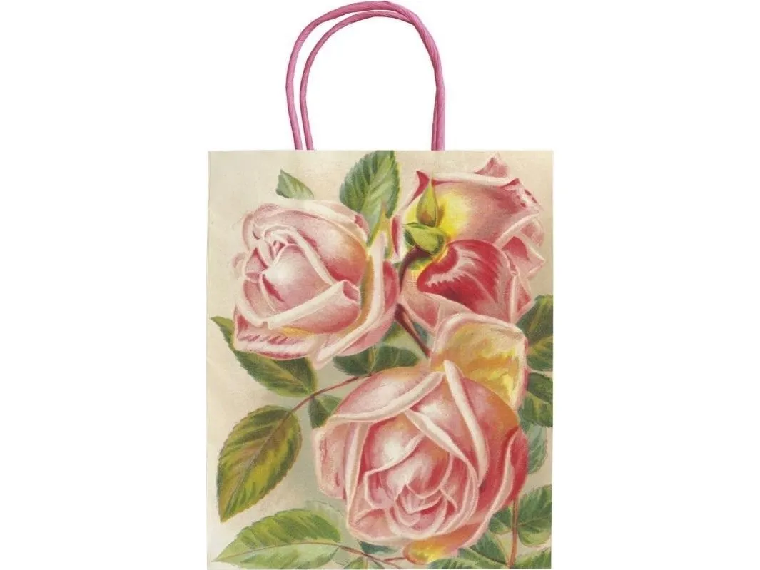 Dekorativ bag A5 STBAG140 rosa roser