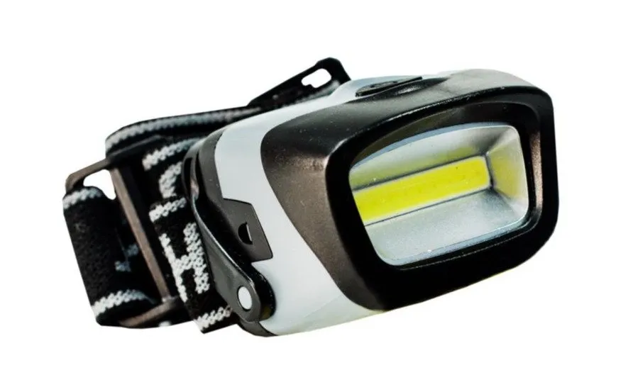 Hodelykt Uniq, hvit, 3W COB, 3xAAA, inkl. 130 lumen