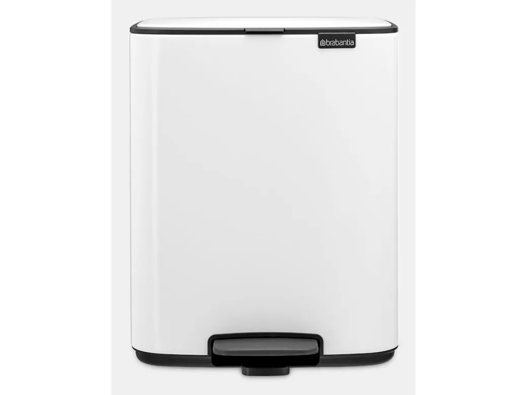 Brabantia Bo Pedal Bin, 12 l, Rektangulær, Stål, Hvit, Pedal, 292 mm
