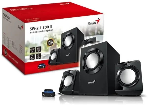 Genius høyttalersøyle SW-2.1 300 ver.II, 2.1, 10W, svart
