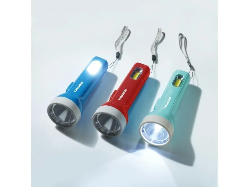 Tiross-lommelykt TIROSS BATTERIDREVET LYKT 1W LED 70lm+ COB LED 80lm
