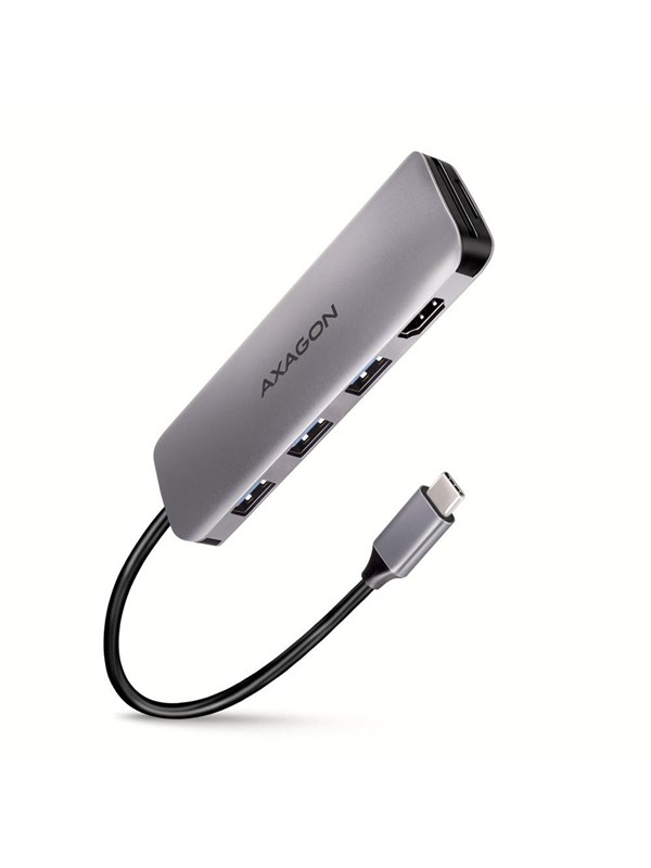 AXAGON SuperSpeed USB-C HUB with HDMI - Card Reader - 3 USB-A