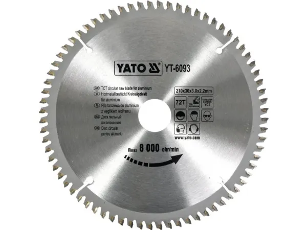 HM sagblad 210 x 30 TFZ, 72 tenner for aluminium, plast og ikke-jernholdige metaller