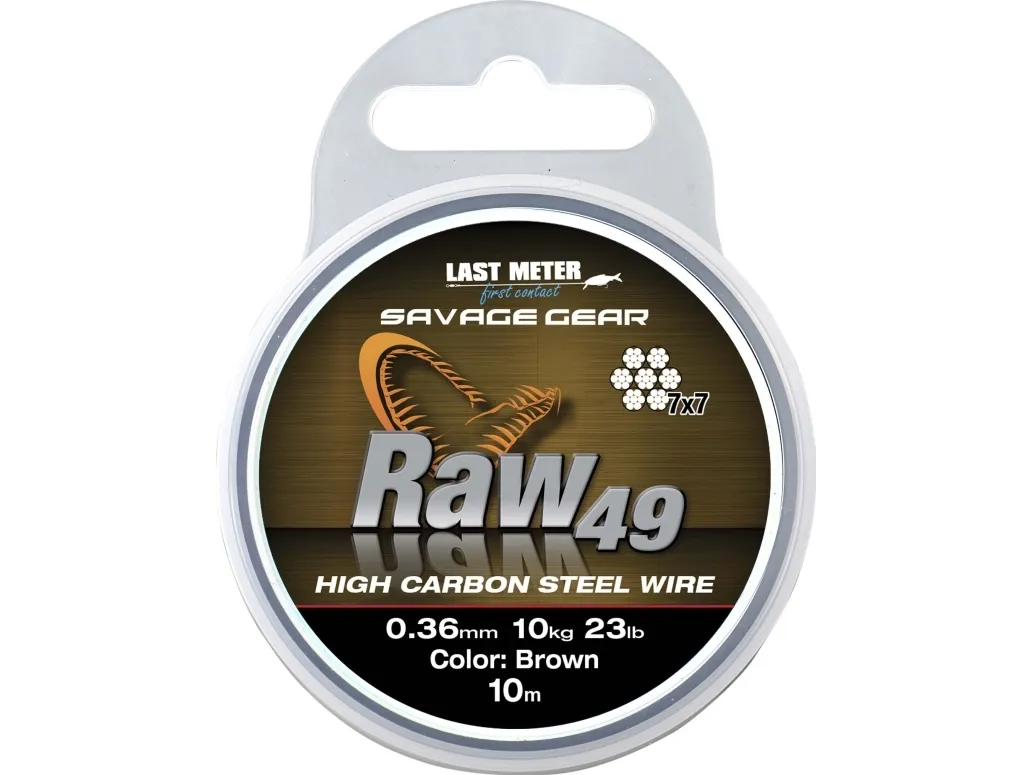 Savage Gear Raw49 0.54mm 23kg 50lb Uncoated Brown 10m (54894)