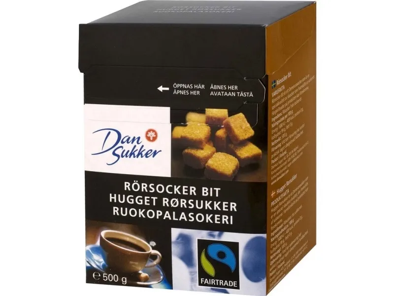Sukker, Cane Sugar Chopped Sugar kasse a 10 x 500 gr
