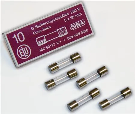 SIBA Finsikring, Miniatyrsikringer 5x20mm, glassør, 3,15A. - (10 stk.)
