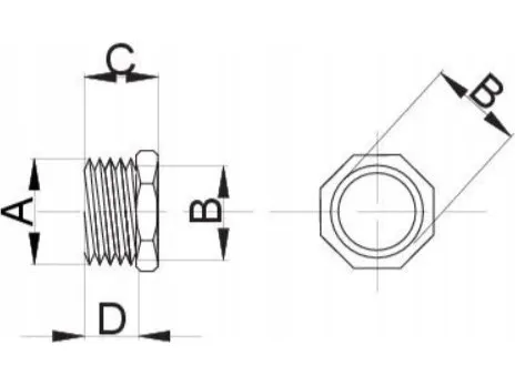 Hydroland reduksjon messing 1/2x3/8 GZ/GW // LM.RED.1/2x3/8.H